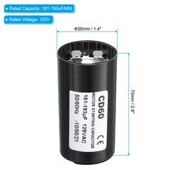 2Pack Motor Start Capacitor 161-193uF/Mfd 125V 50/60Hz CD60 for Motor Running