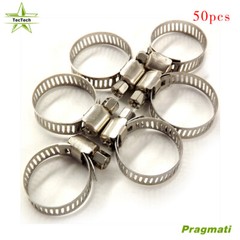 50Pieces 3/4″-1 Stainless Adjustable Drive Hose Clamps Fuel Line Worm Clips US