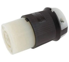 Hubbell Hbl2733 30A Twist-Lock Connector 3P 4W 480Vac L16-30R Bk/Wt