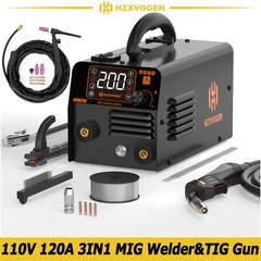 HXZVOGEN 3in1 MIG Welder& TIG Gun, 120A 110V MMA/TIG/Gasless MIG IGBT Inverter