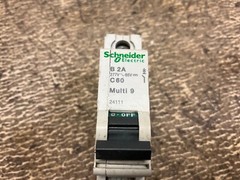 Schneider 24111 Multi 9 B2A C60 2 Amp 1 P 277 VAC 65 VDC Circuit Breaker