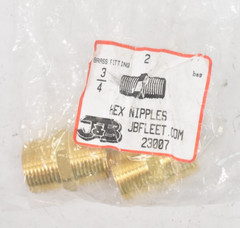Lot of 2 JBFleet Hex Nipples 3/4″ Fittings 23007 2 Way Outlets Replacements