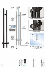 CRL Locking Ladder Pull Handle for Glass Doors – Commercial Grade, New in Box