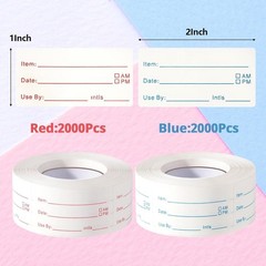 Large Quantity Food Labels – 8 Rolls, 4000 Pieces, 1×2 Inch