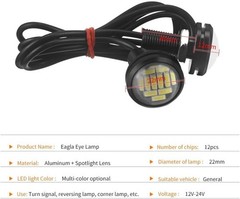 Eagle Eye LED Lights, 10Pcs 23mm Eagle Eye High Power 4014 12SMD 12V Car Fog DRL