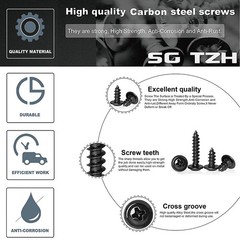 Modified Truss Head Self piercing Screws # 8 x 9/16″ K-Lath Black (10000)