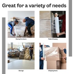4 Rolls Pallet Wrap Stretch Shrink Film Pipe Wrap Clear 20″ x 1000′ 70 Gauge