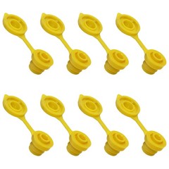 (8) Yellow Vent Gas Caps w/Retaining Lip Works with Plastic and Metal Containers