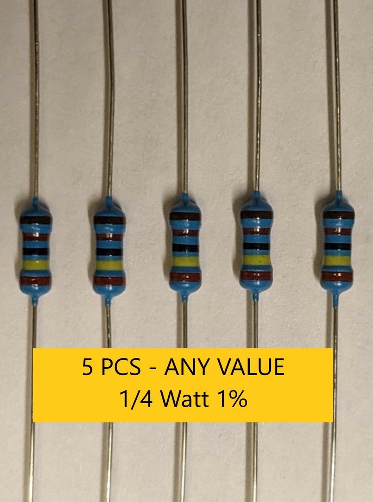 5 pcs – 1% 1/4 W METAL FILM resistors – 0 to 22Meg – Pick Values – Mr Circuit
