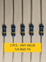 5 pcs – 1% 1/4 W METAL FILM resistors – 0 to 22Meg – Pick Values – Mr Circuit