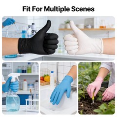 Guantes nitrilo negros desechables gruesos 100 uds limpieza tatuaje