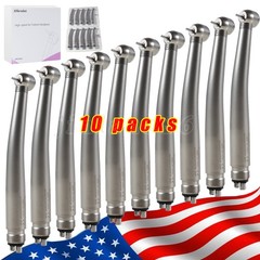 10 Pcs ASkeadnt NSK PANA MAX Style Dental High Speed Turbine Handpiece Push 4Hol