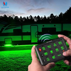 MICTUNING Wireless Switch Panel 4/6/8/12 Gang Led Toghle On-Off Switch Flash Box