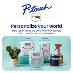 Brother Genuine P-Touch Btag BTAG233 Blue on Pack of 1, Print White