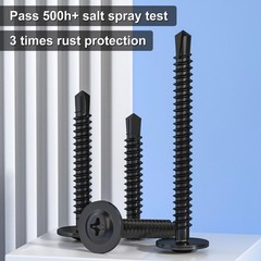 #10 x 5/8 Inch 410 Stainless Steel Self Drilling Screws Metal Black Zinc 150 PCS