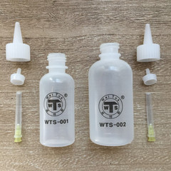 Needle Pump Dispenser Plastic Bottle 50ml+100mlAlcohol Flux Acetone USAShip x2