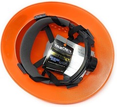 4 Points Orange Full Brim Hard Hat with with Fas-trac Suspension