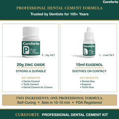 Cureforte Zinc Oxide Eugenol Dental Cement Kit – Clear/Transparent