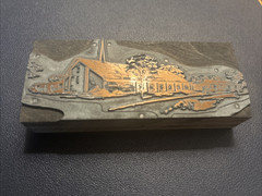 Large modern church | Vintage letterpress printing block – York PA?