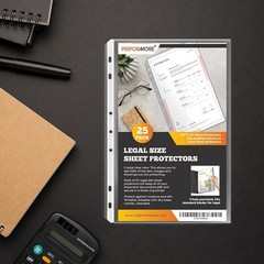 25 Pack of 8.5×14 Legal Size Heavyweight Long Clear Sheet Protectors Plastic …