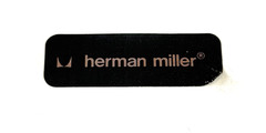 Genuine Herman Miller Foil Stickers, Label, Tag, with Logo in Black – Small Font