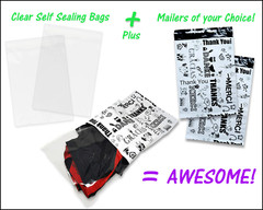 200 Pack, 100 10×13″ Poly Mailers & 10×13 Clear Crisp Bags, Shipping Combo Pack