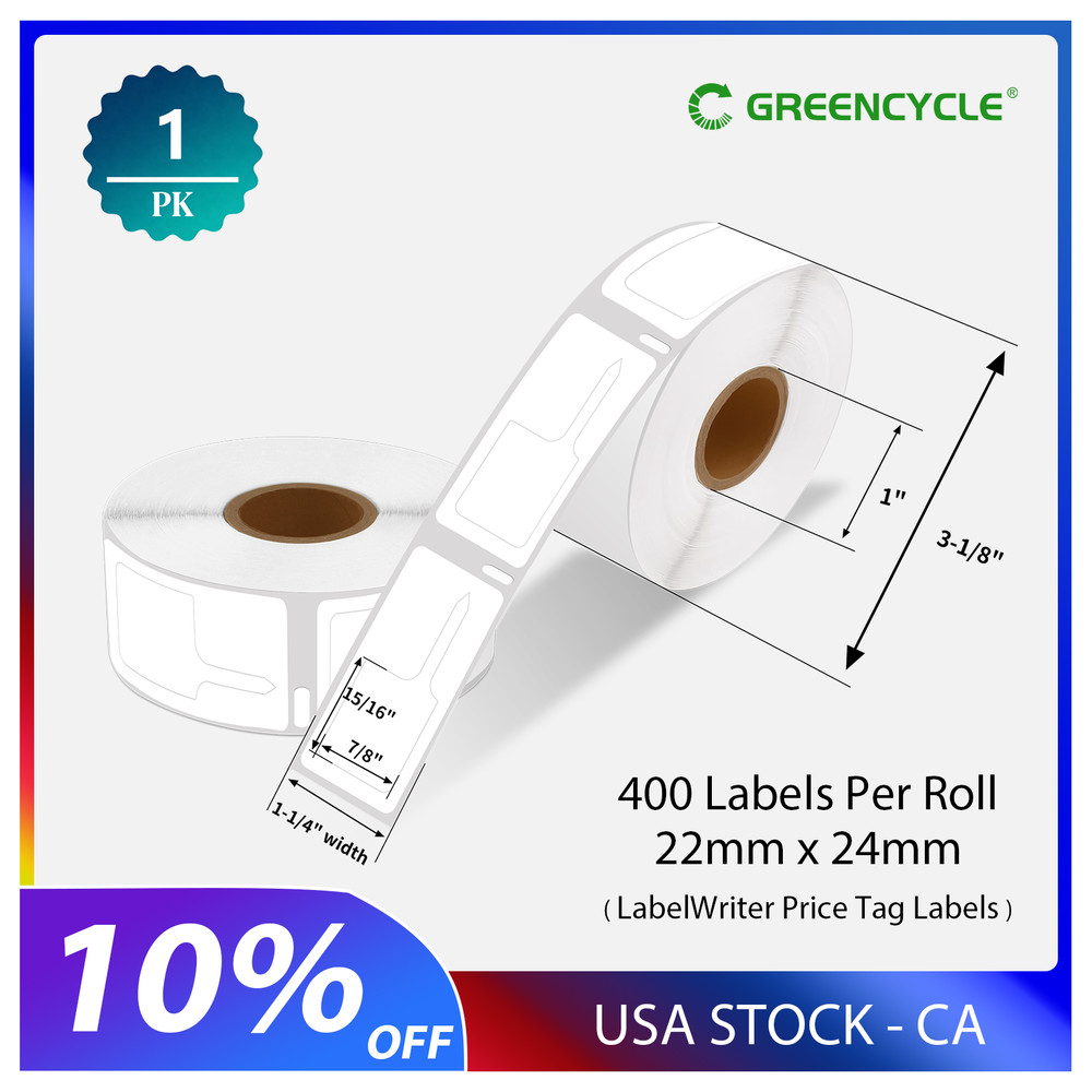 1Roll Rat Tail Jewelry Pricetag of 400 Labels for Dymo 30373 LabelWriter 450 Duo