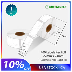 1Roll Rat Tail Jewelry Pricetag of 400 Labels for Dymo 30373 LabelWriter 450 Duo