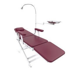 Dental Portable Folding Chair Foldable Mobile Chair with Tray & LED Light