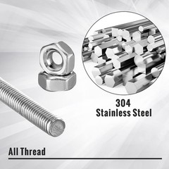 LEIFIDE 8/32 Inch 4mm Threaded Rod with Hex Nuts 12 Inch, multi-color