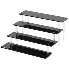 4 Tier Acrylic Display Risers, Black Perfume Organizer Stand, Large Cupcake S…