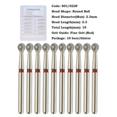 Multi-Use Diamond Burs Round End Taper Football Ball Round Friction Grip FG 856