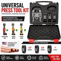 Rotatable Press Jaws Ring Set PROPRESS 1/2” 3/4” 1” Pipe For Milwaukee M12