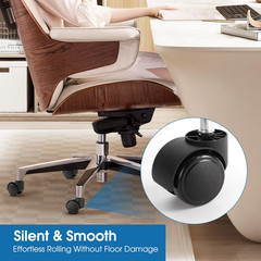 Heavy Duty 2″ Office Chair Wheels – Silent Rubber Swivel Replacement Set