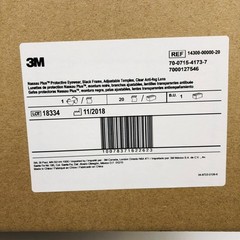 3M 14300-00000-20 Safety Glasses Nassau Plus Blk Frame Clear Anti Fog 20pr/Case