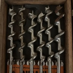 Vintage Irwin 13pc Auger Drill Bit Set – No. DM Wooden Box USA + 6 Extra Bits