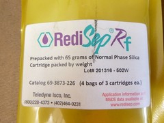 Teledyne RediSep Rf Normal Phase Silica 65 grams 69-3873-226 Six Cartridges
