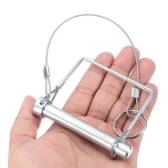 2Pcs, Wire Lock Pin with Safety Lanyard for Farm 1/2 Inch (12mm) Silver Tone