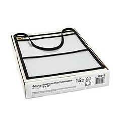 C-Line Stitched Dual Pocket Shop Ticket Holder with Hanging Strap, Both Sides