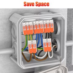 90 Pack Connectors Reusable Wire Clamp Terminal Blocks Compact Wire Connector*/+