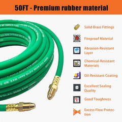 50FT Argon Gas Hose, Inert Gas Welding Hoses for MIG/TIG Welding Regulator, Argo
