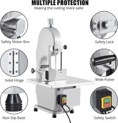 1500W Commercial Bone Cutting Machine Frozen Meat Cutter Saw Electric Bandsaw