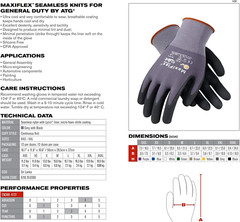34-874 Gloves Nitrile Micro-Foam Grip Palm & Fingers – Excellent Grip and Abrasi