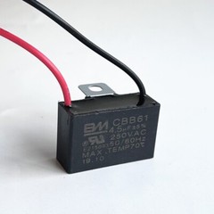 CBB61 250V Capacitor 2 Wires 2/3/3.5/4/5/5.5/6/6.5/7/8/9/10/12/15/18/20/25/30 UF