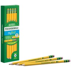 Ticonderoga My First Wood-Cased Pencils, 1 Count (Pack of 12), Yellow