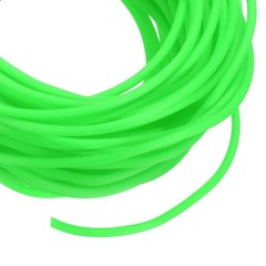 Rubber Cord Tube 33ft 2mm Dia 1.2mm Hole Light Green Hollow Tubing for DIY Craft