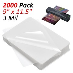 2000 Pack 9″ x 11.5″ Clear Thermal Pouches Letter Size Laminating Sheets 3 Mil