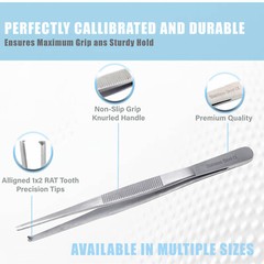 Dissecting Thumb Tissue Forceps 6″ 1×2 teeth Surgical Anatomic Tweezers Straight