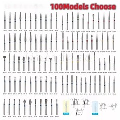 100 Types Dental FG Diamond Burs For High Speed Handpiece Friction Grip CE