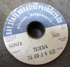 BAY STATE GRINDING WHEEL 7A 60 J 8 V22, 7A60J8V22, 7″ X 1″ X 3/4″
